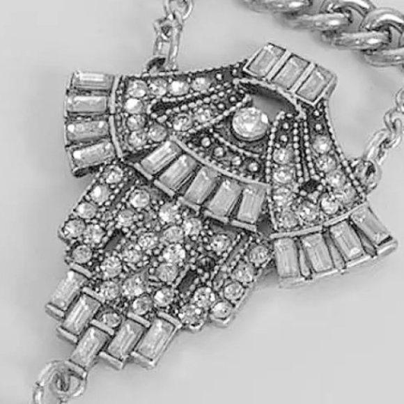 Buckle silver chain rhinestone bracelet - Picture 3 of 7